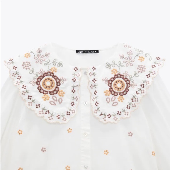 Zara embroidered poplin top - Picture 10 of 11
